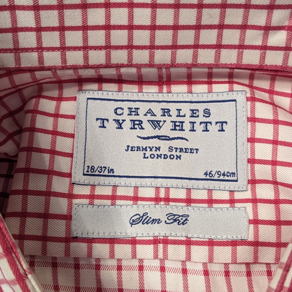 Charles Tyrwhitt - Slim Fit - White with Pink grid